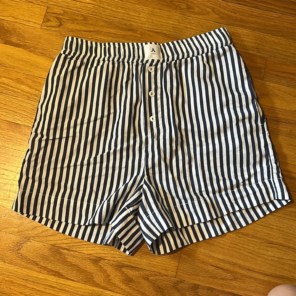 Women’s boxer shorts - navy & white stripes